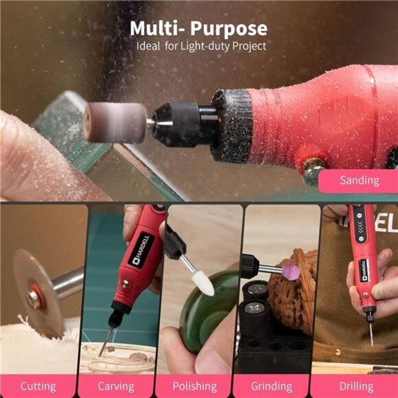 Mini Cordless Rotary Tool, 5-Speed 3.7V rechargeable Kit - Picture 6 of 7